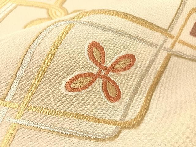 平和屋着物●九寸名古屋帯 唐織 吉祥花文 金銀糸 正絹 逸品 CABI4282vp