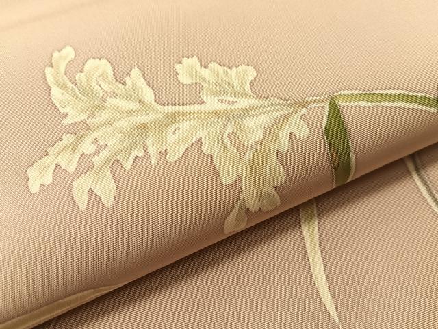 平和屋着物●手描友禅女流作家 一色生子 塩瀬 九寸名古屋帯 芒文 正絹 逸品 CABI4283vp
