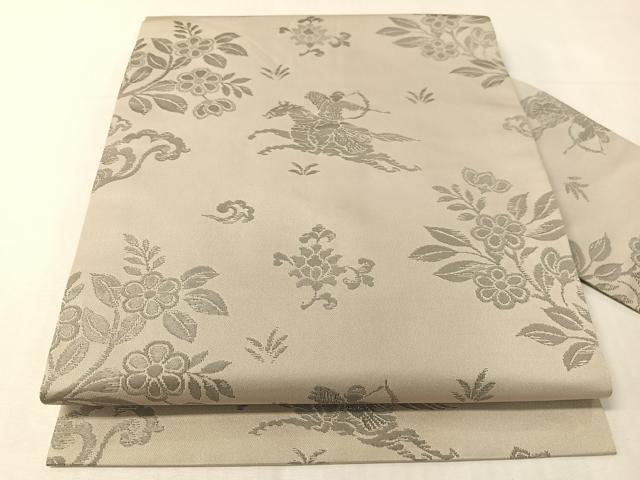 平和屋着物●九寸名古屋帯 狩猟文 正絹 逸品 CABI4287vp