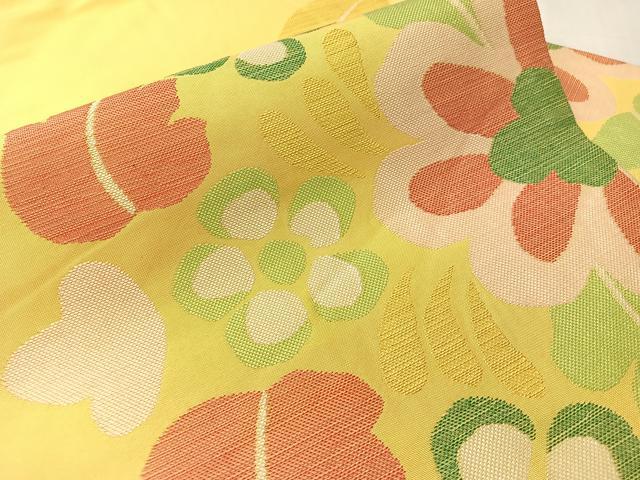 平和屋着物●洛風林 工芸帯地 九寸名古屋帯 草花文 正絹 逸品 CABI4301vp