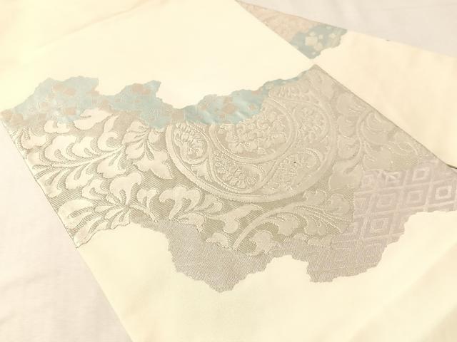 平和屋着物●西陣 川島織物 九寸名古屋帯 唐織 道長花唐草丸文 銀糸 正絹 逸品 CABI4302vp