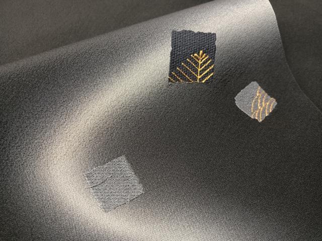 平和屋着物●塩瀬 九寸名古屋帯 刺繍 箔散らし 黒地 金糸 正絹 逸品 CABI4311vp