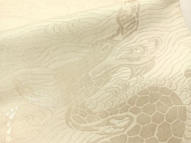 平和屋着物●六通柄 本袋帯 雲龍 銀糸 正絹 逸品 CABI4314vp