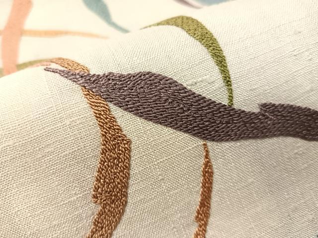 平和屋着物●総刺繍 太鼓柄袋帯 紬地 水面文様 正絹 逸品 CABI4315vp