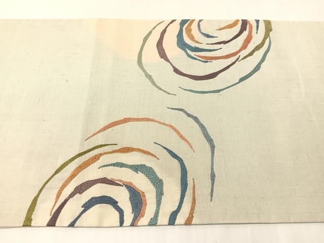 平和屋着物●総刺繍 太鼓柄袋帯 紬地 水面文様 正絹 逸品 CABI4315vp