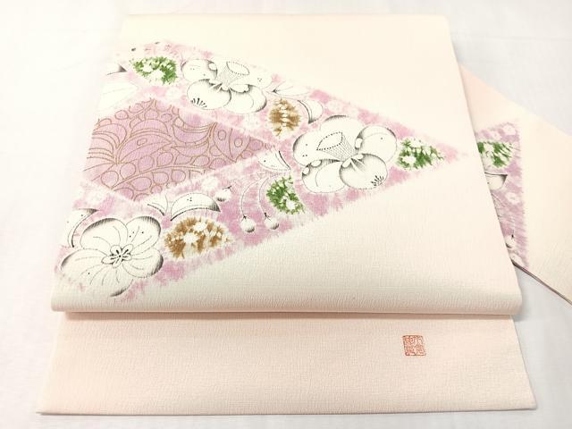 平和屋着物●日本工芸会正会員 絞りの小倉 辻が花の建亮 小倉建亮 九寸名古屋帯 辻が花 手描き 正絹 逸品 CABI4317vp