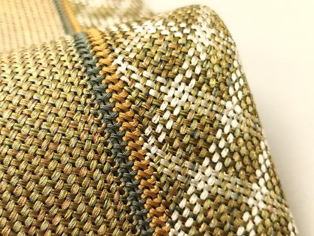 平和屋着物●全通柄袋帯 組織 間道 金糸 正絹 逸品 CABI4324vp