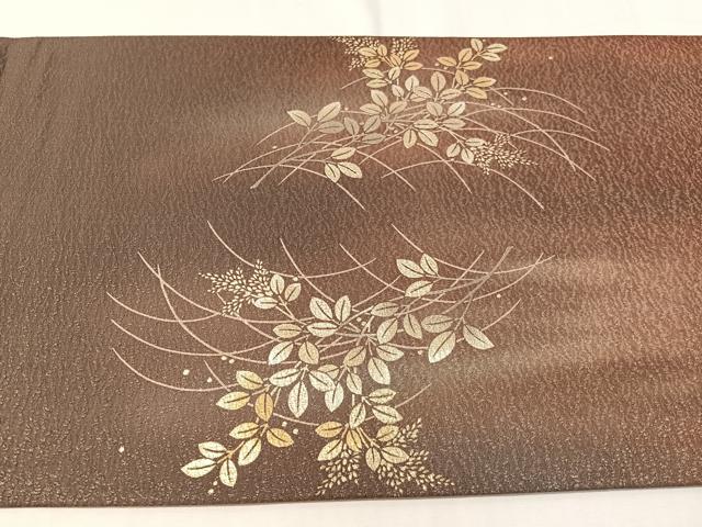 平和屋着物●太鼓柄袋帯 夢蒔絵 金彩 銀通し地 正絹 逸品 CABI4326vp