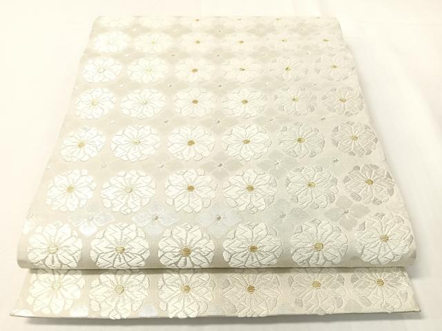 平和屋着物●六通柄袋帯 有職唐織 花尽くし 金銀糸 正絹 逸品 CABI4329vp