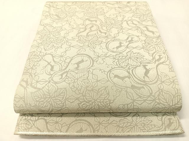 平和屋着物●人間国宝 南部芳松 突彫り 全通柄袋帯 創作絵図 瓢箪に駒 正絹 逸品 CABI4330vp