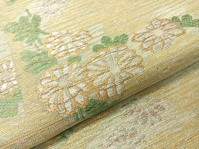平和屋着物●西陣 川島織物 六通柄 本袋帯 菊花文 金銀糸 正絹 逸品 未使用 CABI4336vp