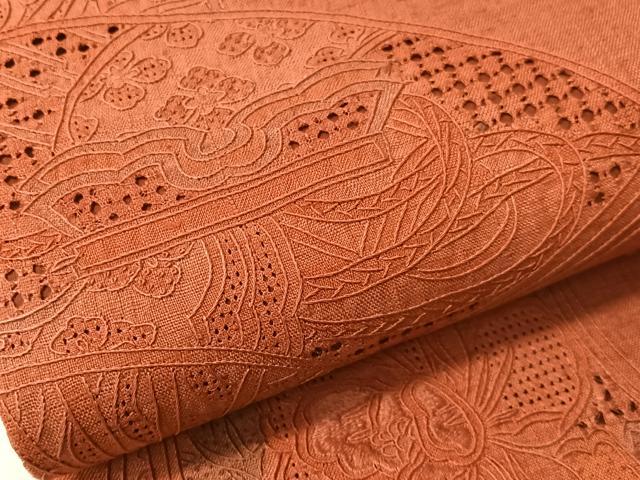 平和屋着物●中国三大刺繍 スワトウ相良刺繍 総刺繍 太鼓柄袋帯 紬地 扇面御所車花文 正絹 逸品 CABI4343vp