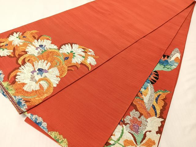 平和屋着物●手織綴れ 山鹿清華 太鼓柄京袋帯 孔雀文 金糸 正絹 逸品 CABI4348vp