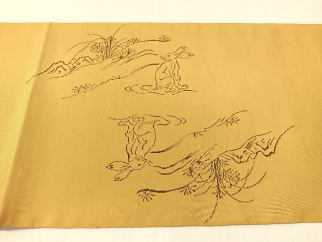 平和屋着物●西陣 勝山織物謹製 六通柄 本袋帯 高山寺 鳥獣戯画 正絹 逸品 CABI4357vp