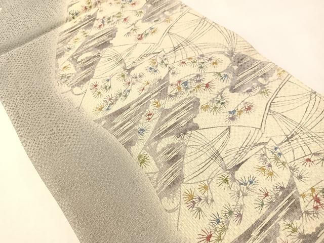 平和屋着物●両面 全通柄袋帯 型染め 松葉間道 金通し地 正絹 逸品 CABI4365vp