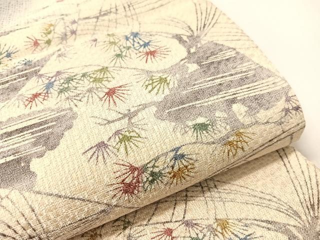 平和屋着物●両面 全通柄袋帯 型染め 松葉間道 金通し地 正絹 逸品 CABI4365vp