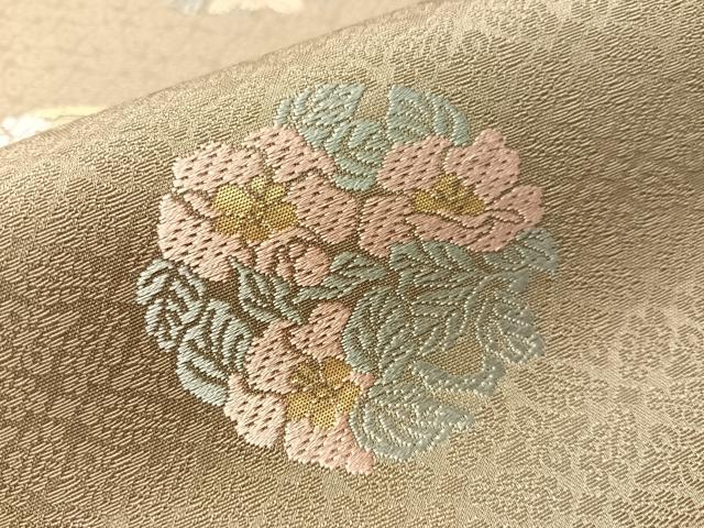 平和屋着物●西陣織 陰山織物謹製 箔屋清兵衛 六通柄袋帯 唐織 草木染 花丸文 金糸 正絹 逸品 CABI4366vp