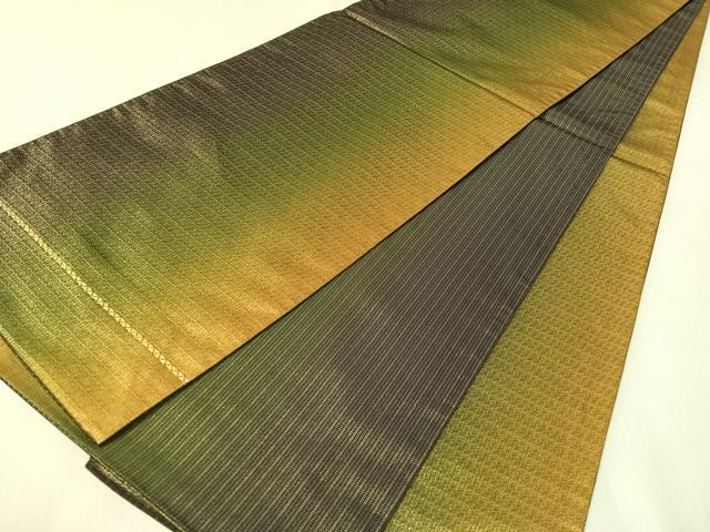 平和屋着物●両面 全通柄袋帯 霞文 金糸 正絹 逸品 CABI4375vp