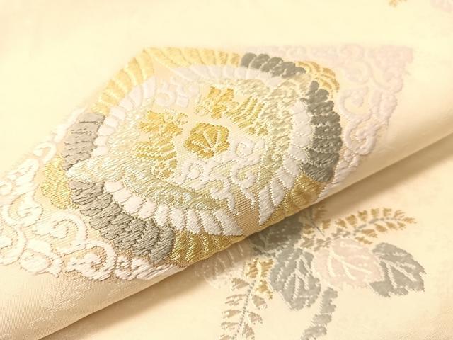 平和屋着物●山口美術織物 皇室 伊勢神宮御用 西陣織 六通柄袋帯 唐織 有職菱取双鳥桐文 金銀糸 正絹 逸品 CABI4376vp