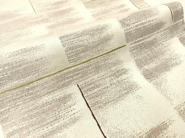 平和屋着物●西陣の名門 加納幸謹製 六通柄袋帯 段霞文 金銀糸 正絹 逸品 CABI4377vp