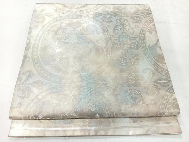 平和屋着物◎六通柄袋帯 絵皿向かい動物文 正絹 逸品 CABI4461nb