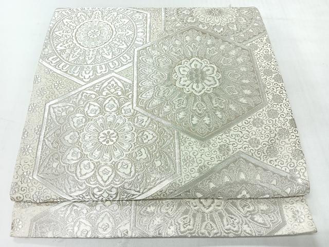 平和屋着物◎西陣 服部織物謹製 六通柄袋帯 オリエント更紗 銀糸 正絹 逸品 CABI4490nb