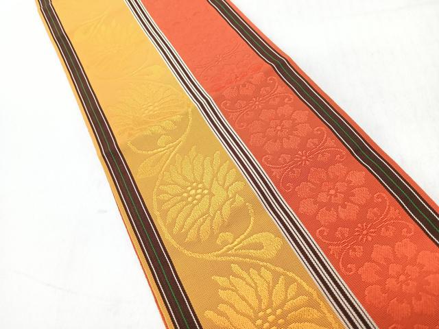 平和屋着物◎本場筑前博多織 半幅帯 更紗花文 正絹 逸品 CABI4528nb