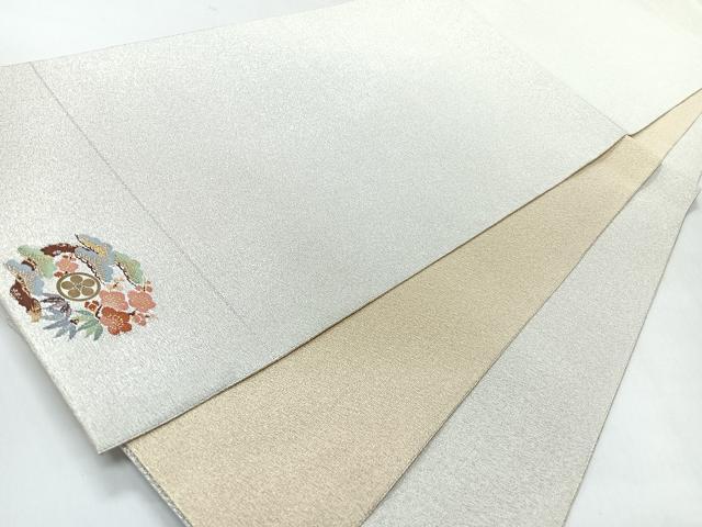 平和屋着物◎全通柄袋帯 霞文 ワンポイント 松竹梅 銀糸 正絹 逸品 CABI4530nb