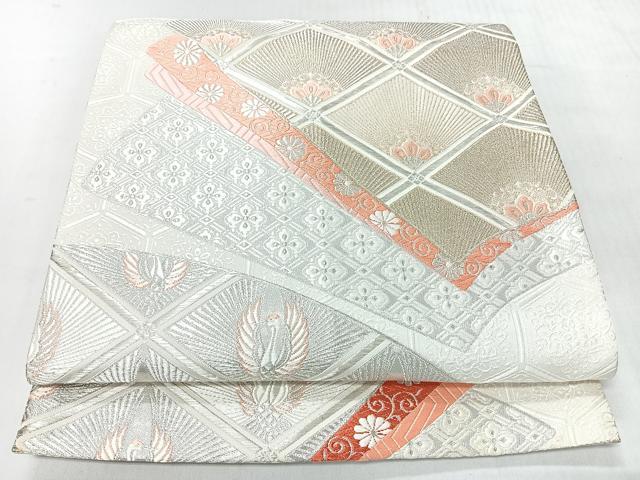 平和屋着物◎六通柄袋帯 唐織 地紙花鳥文 金銀糸 正絹 逸品 CABI4540nb
