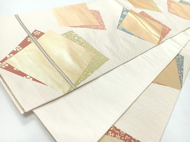 平和屋着物◎六通柄袋帯 名物裂 金糸 正絹 逸品 CABI4545nb