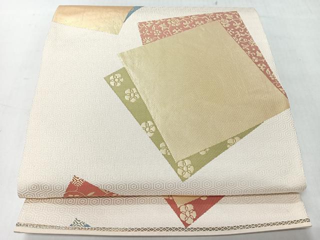 平和屋着物◎六通柄袋帯 名物裂 金糸 正絹 逸品 CABI4545nb