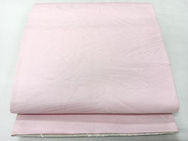 平和屋着物◎両面 六通柄袋帯 唐織 吉祥流水花調文 銀糸 正絹 逸品 CABI4567nb