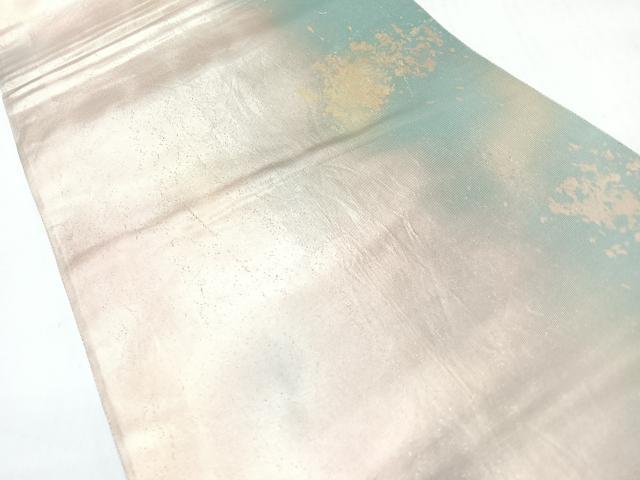 平和屋着物◎六通柄袋帯 霞文 金彩 引箔 正絹 逸品 CABI4575nb