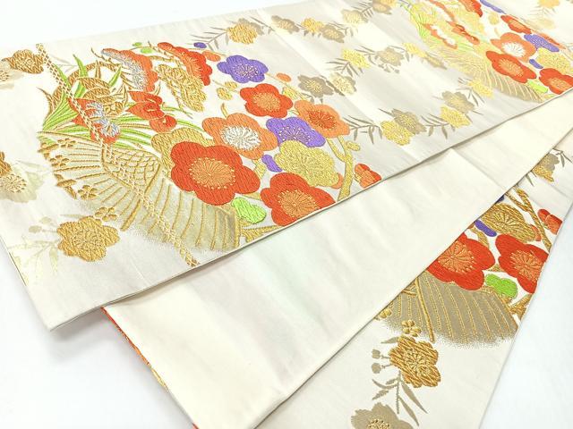 平和屋着物◎六通柄袋帯 唐織 梅松文 金銀糸 やまとオリジナル 正絹 逸品 CABI4606nb