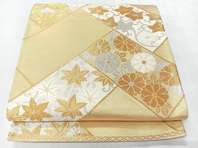 平和屋着物◎六通柄袋帯 唐織 檜垣花唐草文 金銀糸 正絹 逸品 CABI4609nb