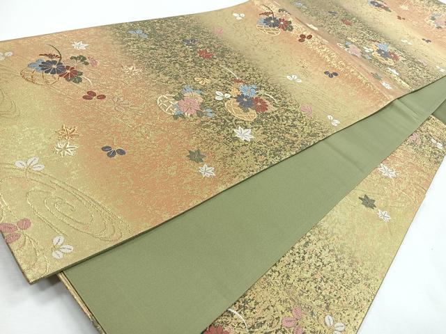 平和屋着物◎六通柄袋帯 粋彩 金糸 正絹 逸品 CABI4617nb