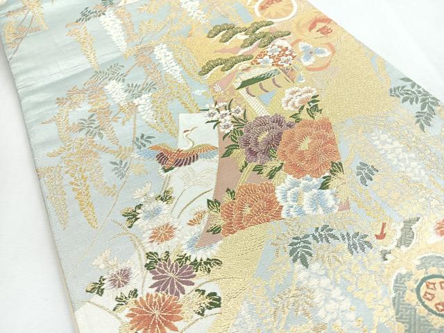 平和屋着物◎六通柄袋帯 蒔絵 金糸 正絹 逸品 CABI4633nb