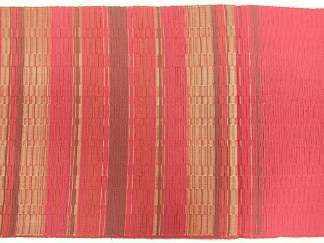 平和屋着物◎八寸名古屋帯 ロートン織 幾何学文 正絹 逸品 未使用 CABI4646nb