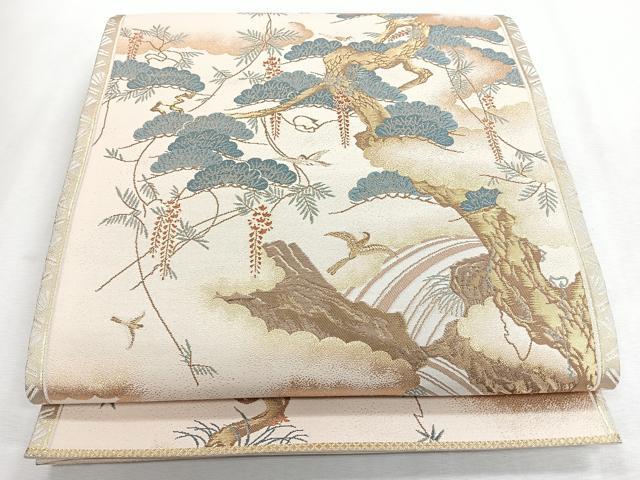 平和屋着物◎六通柄袋帯 飛鳥松文 金糸 正絹 逸品 未使用 CABI4656nb