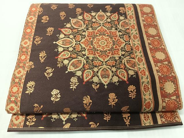 平和屋着物◎全通柄袋帯 草木紹巴 花唐草文 正絹 逸品 CABI4691nb