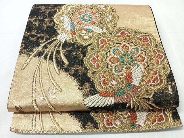 平和屋着物◎六通柄袋帯 唐織 福仙 金糸 正絹 逸品 CABI4693nb