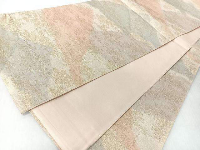 平和屋着物◎全通柄袋帯 霞文 金糸 正絹 逸品 CABI4750nb