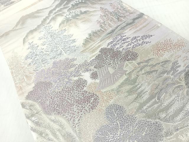 平和屋着物◎六通柄袋帯 静原の里 プラチナ二重箔錦 正絹 逸品 CABI4751nb