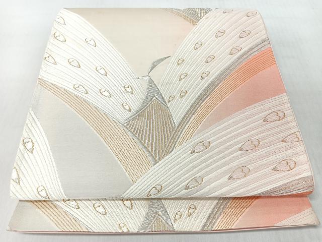 平和屋着物◎六通柄袋帯 孔雀 金銀糸 正絹 逸品 CABI4754nb