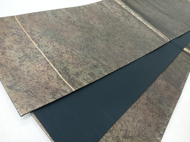 平和屋着物◎全通柄袋帯 霞文 金糸 正絹 逸品 CABI4763nb