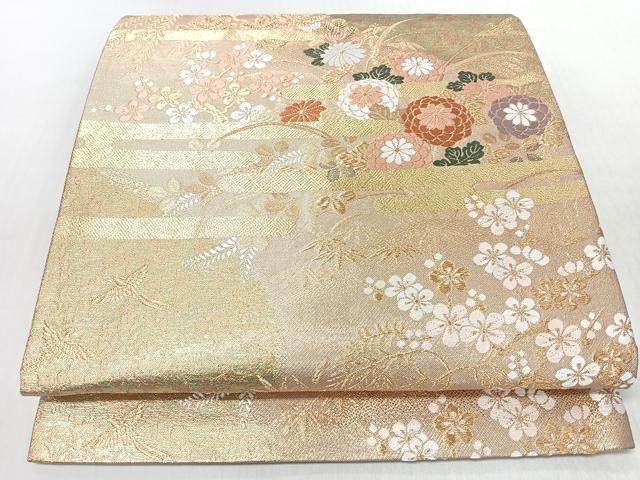 平和屋着物◎六通柄袋帯 唐織 蒔絵 金糸 正絹 逸品 CABI4780nb