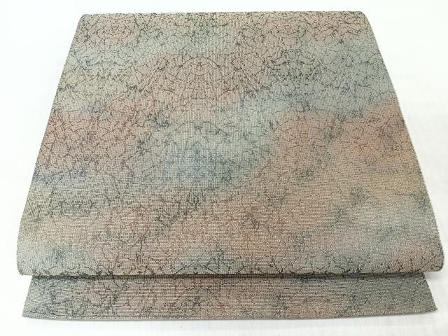 平和屋着物◎全通柄袋帯 霞文 正絹 逸品 未使用 CABI4784nb