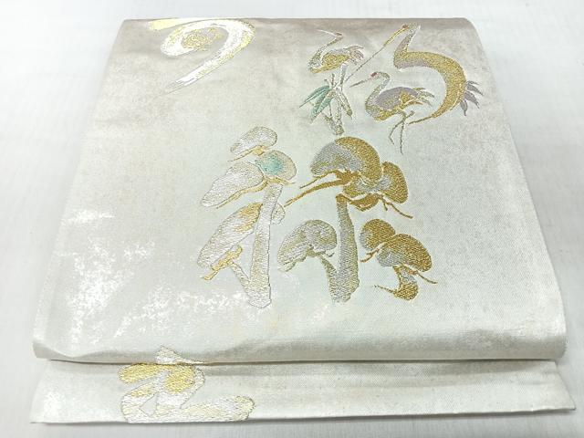 平和屋着物◎六通柄袋帯 文字文 鶴 亀 金銀糸 正絹 逸品 CABI4787nb
