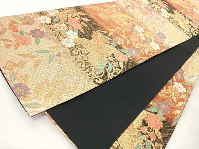 平和屋着物◎六通柄袋帯 花唐草飛鳥文 金糸 正絹 逸品 CABI4798nb