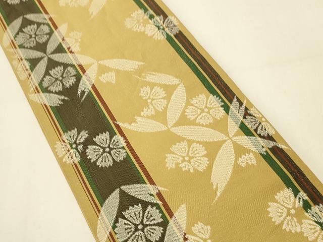 平和屋着物●本場筑前博多織 半幅帯 小袋帯 児島織物謹製 舞花文 証紙付き 正絹 逸品 CABI4809ak